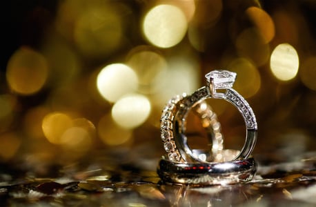 18K White Gold diamond ring and eternity band | Facets-Singapore