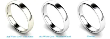 Wedding bands in 3 colours